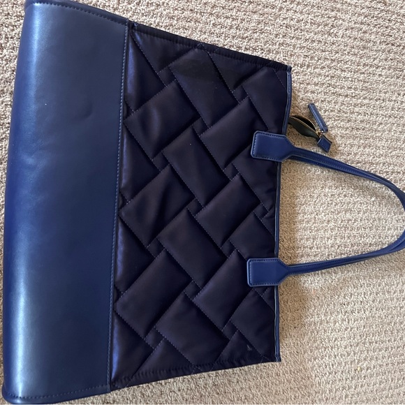 Kurt Geiger Navy Blue Quilted Tote Bag - Picture 2 of 9